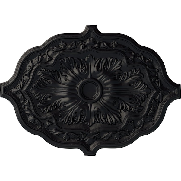 Ekena Millwork Pesaro Ceiling Medallion, Hand-Painted Steel Gray, 36"W x 26"H x 1 1/2"P CM36X26PESGS - main
